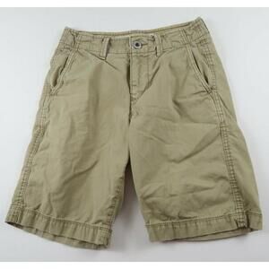 American Eagle Mens Classic Fit Beige Khaki Chino Dress Shorts Tag 26 Actual 28